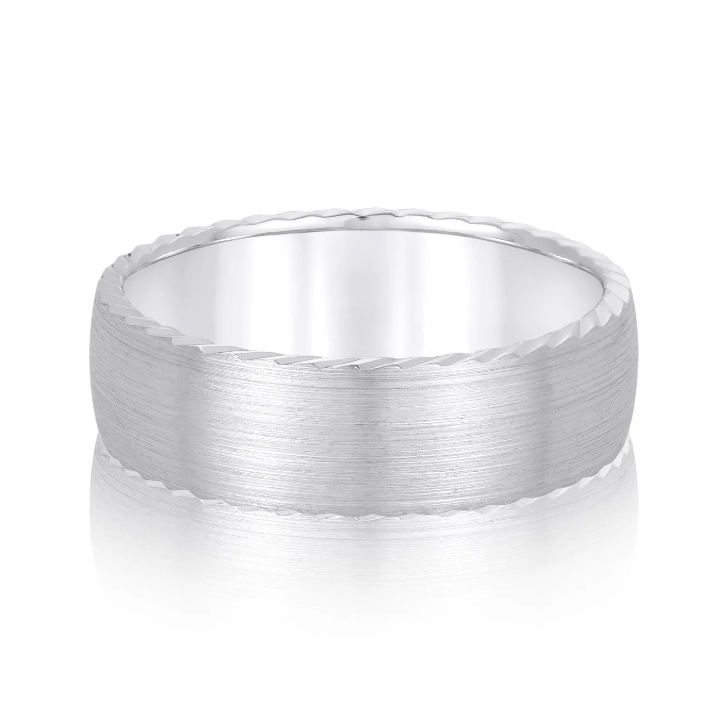 Men's Zig Zag Side Wedding Band