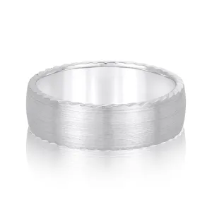 Men's Zig Zag Side Wedding Band