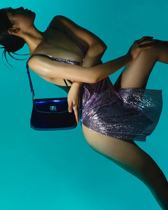 MILA BAG - METALLIC BLUE