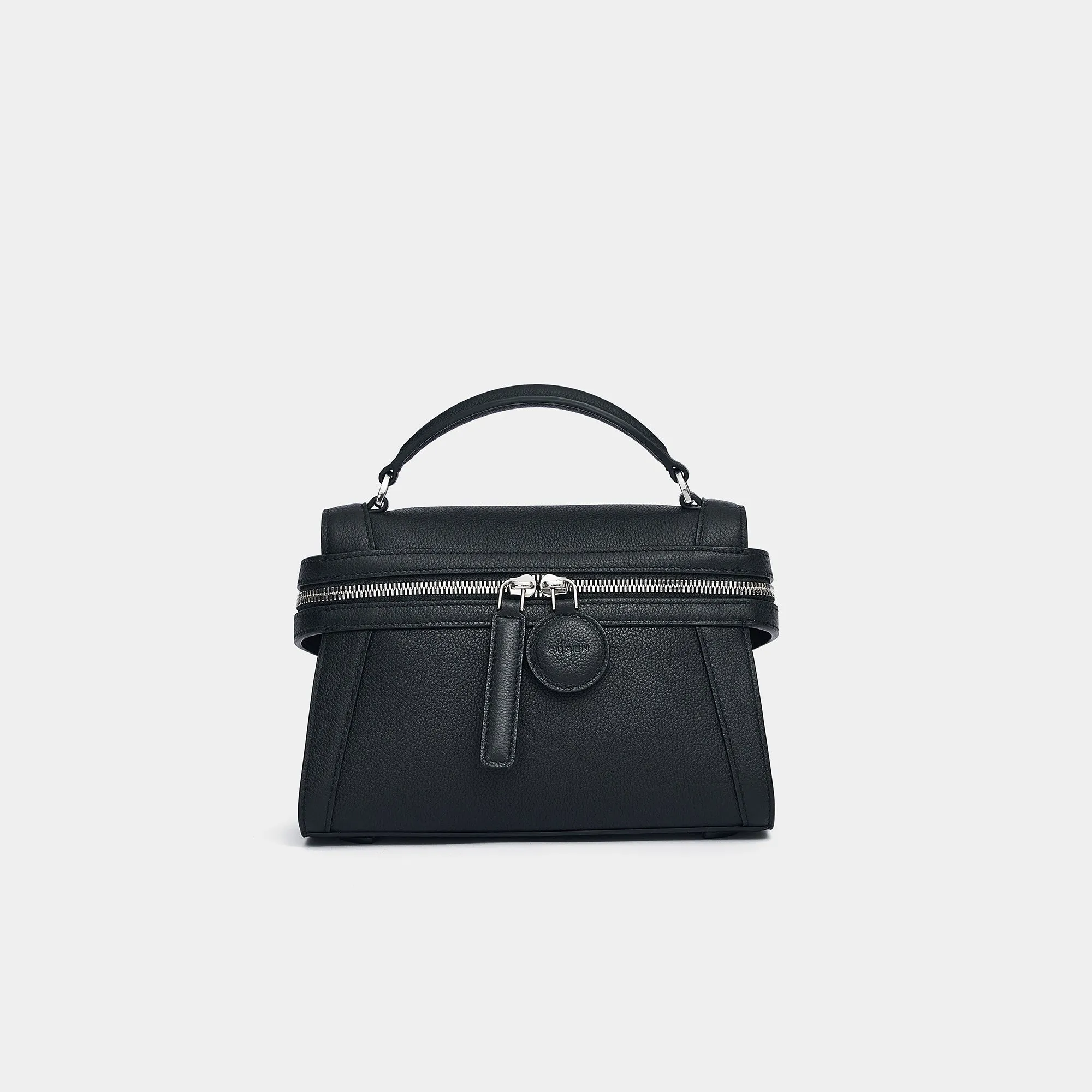 Mini Litchi Grain Skin Garden Bag - Black