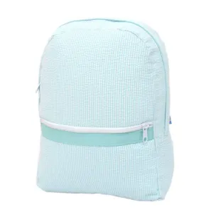 Mint Seersucker Backpack