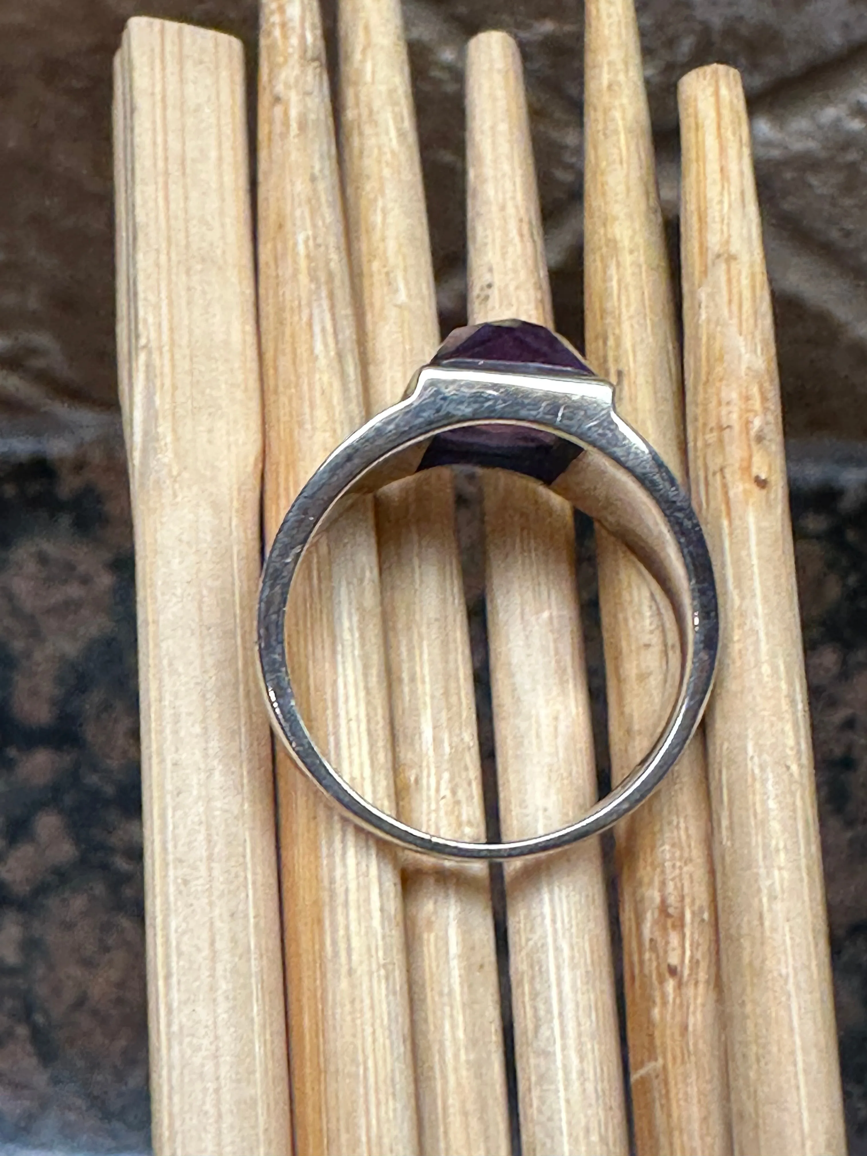 Natural 2ct Purple Amethyst 925 Solid Sterling Silver Men's Ring Size 8