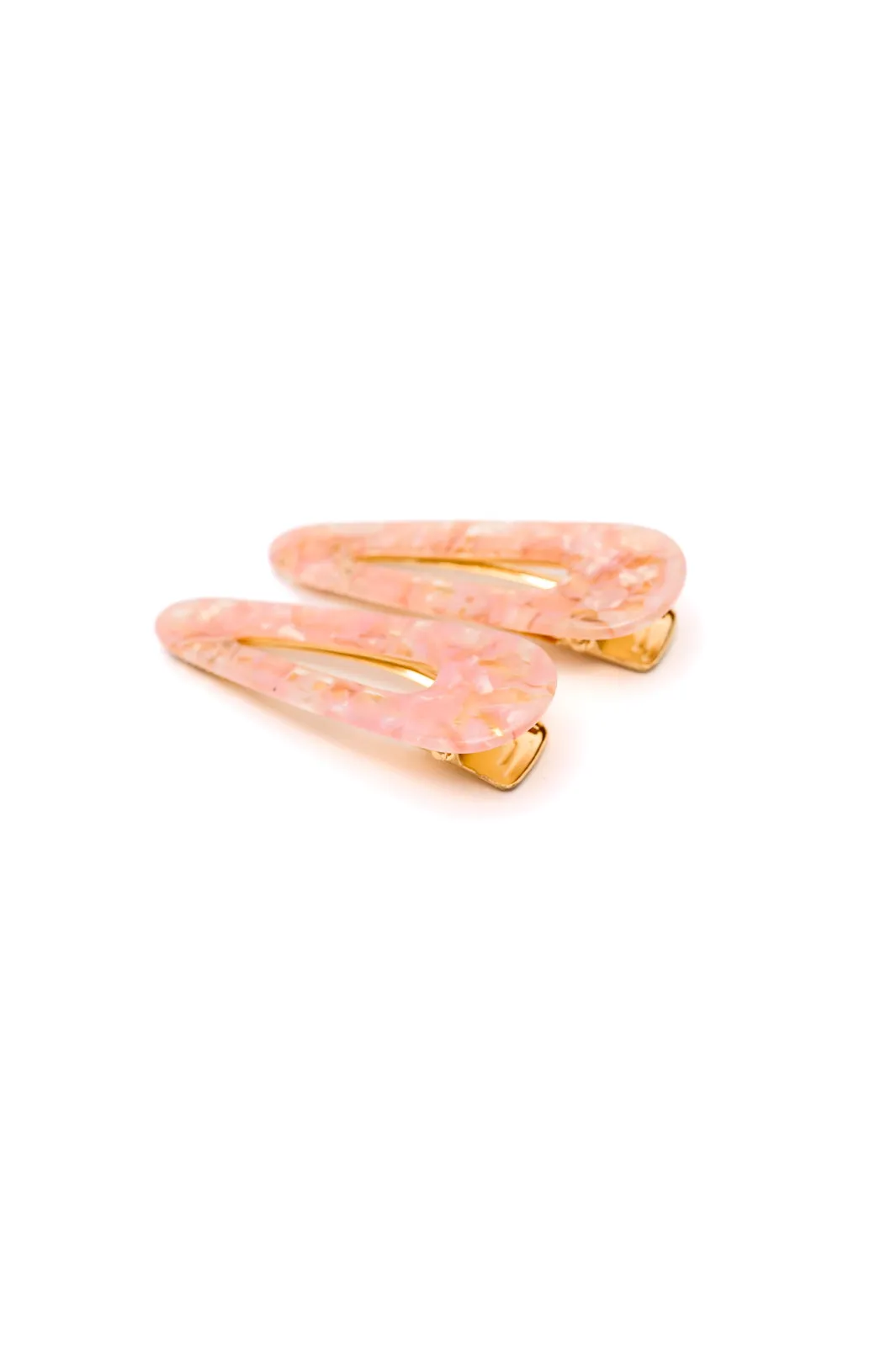 No Stopping Me Teardrop Hair Clip in Pink Shell
