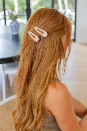 No Stopping Me Teardrop Hair Clip in Pink Shell