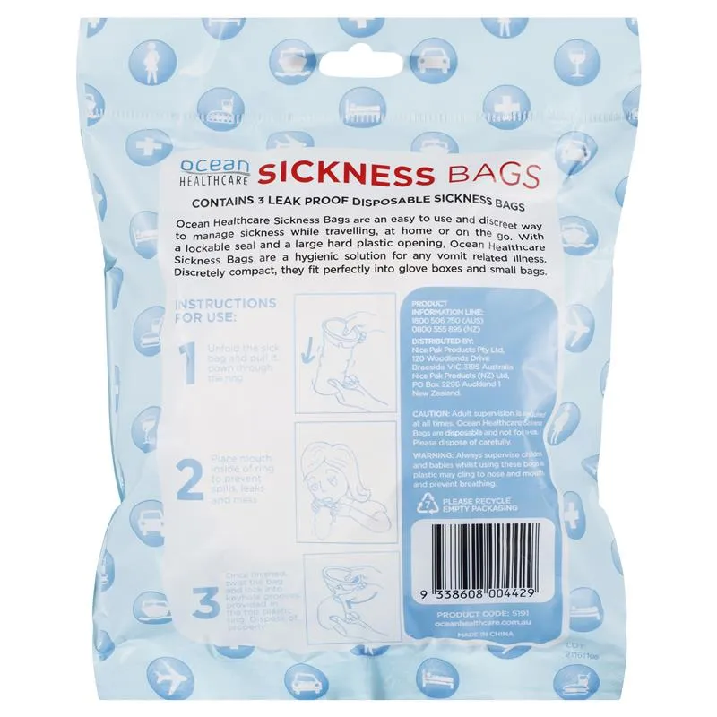 Ocean Sickness Bags 3 Pack
