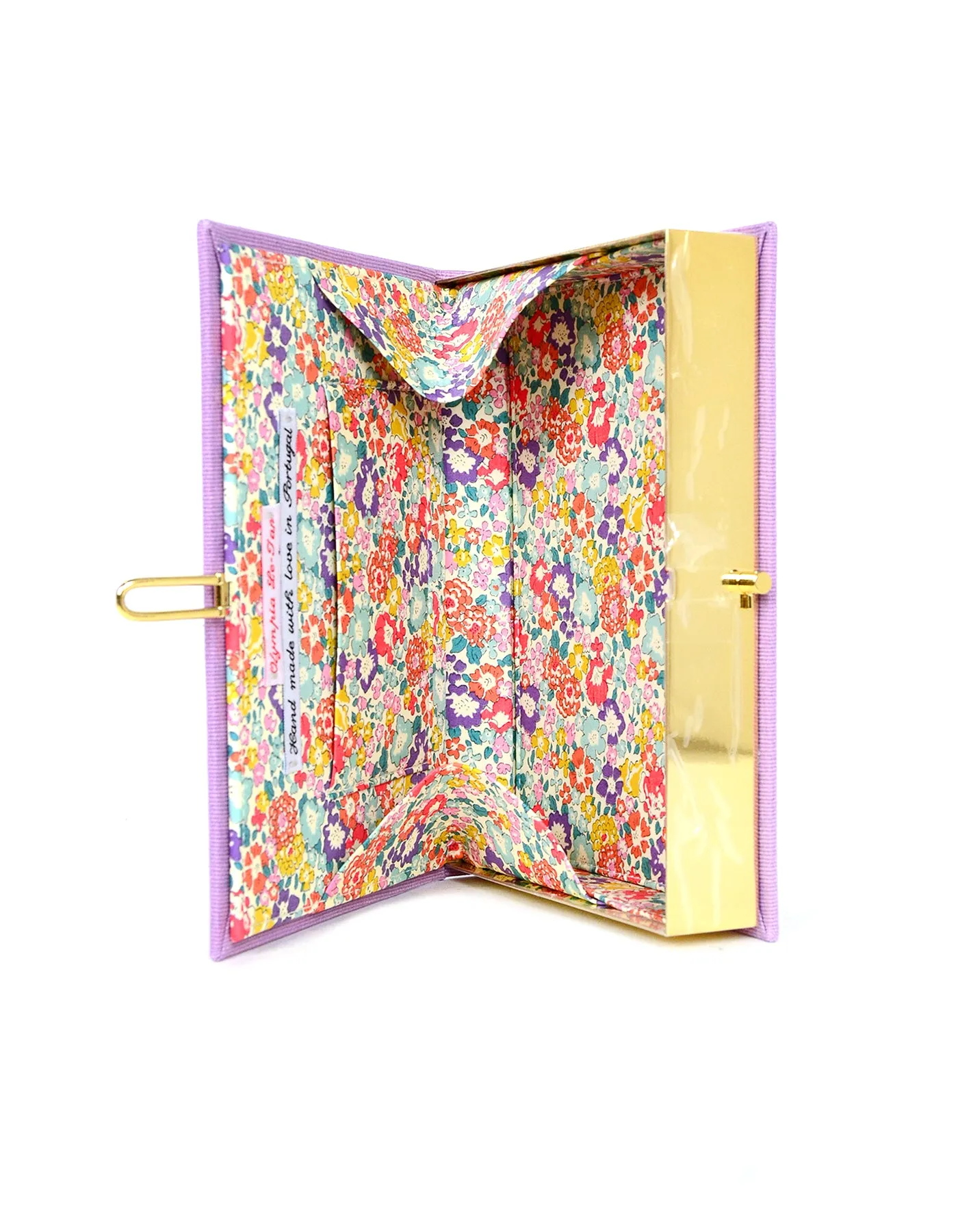 Olympia Le Tan Purple Grosgrain Clutch Bag w/ Female Silhouette
