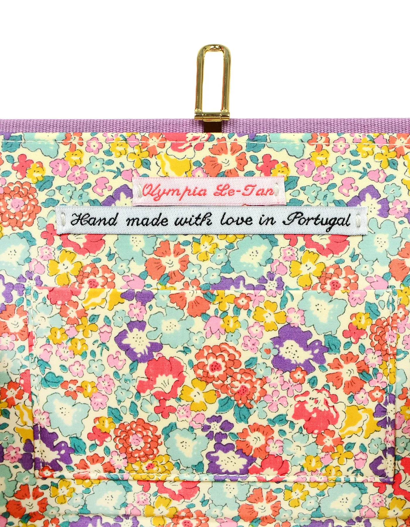 Olympia Le Tan Purple Grosgrain Clutch Bag w/ Female Silhouette
