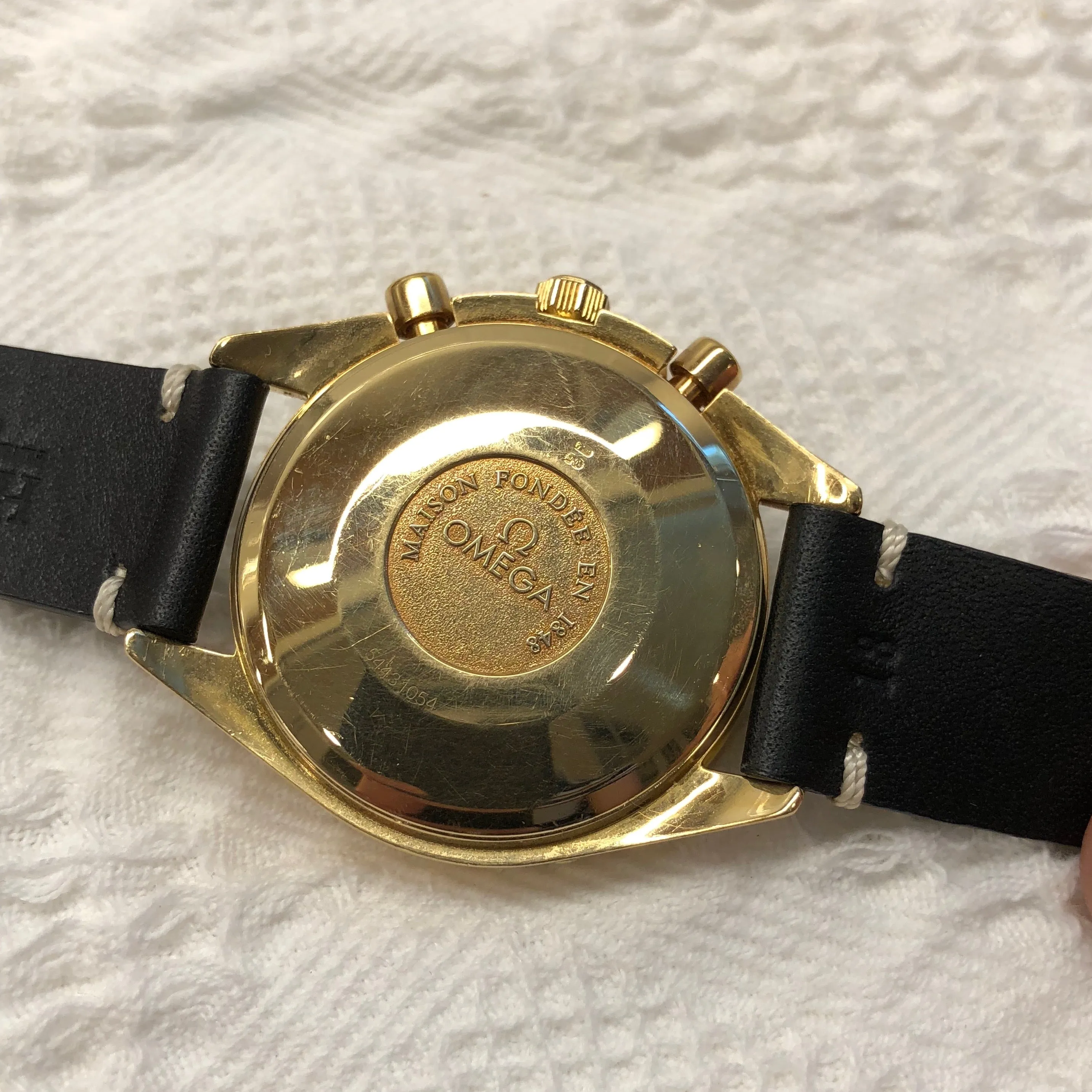 Omega Speedmaster 175.0044 18K Yellow Gold Day Date Chronograph Wristwatch