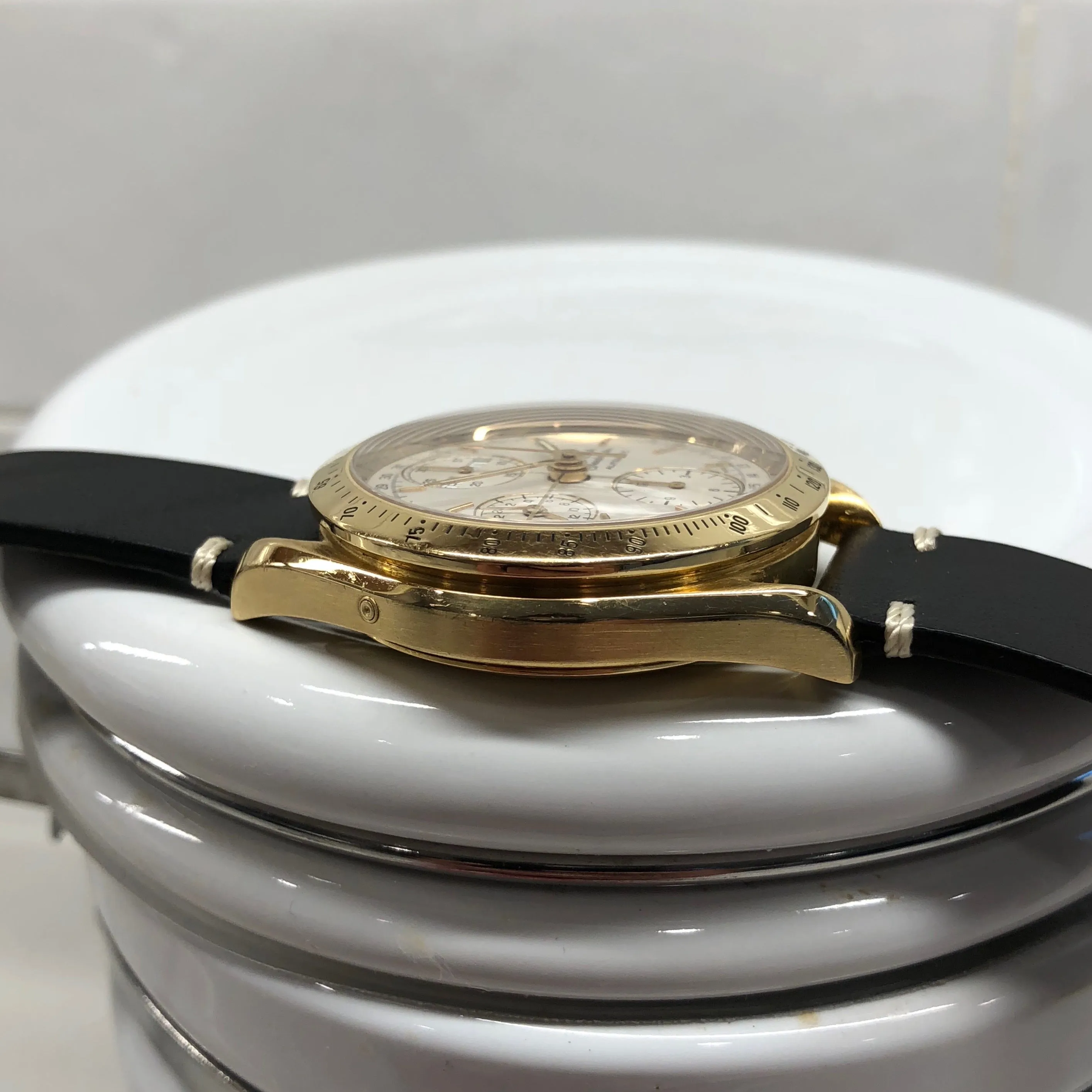 Omega Speedmaster 175.0044 18K Yellow Gold Day Date Chronograph Wristwatch