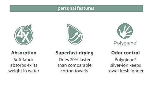 Packtowl Personal Towel, Charcoal, Small