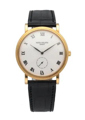 Patek Philippe 3919J Calatrava 18K Yellow Gold Men's Watch Box & Papers