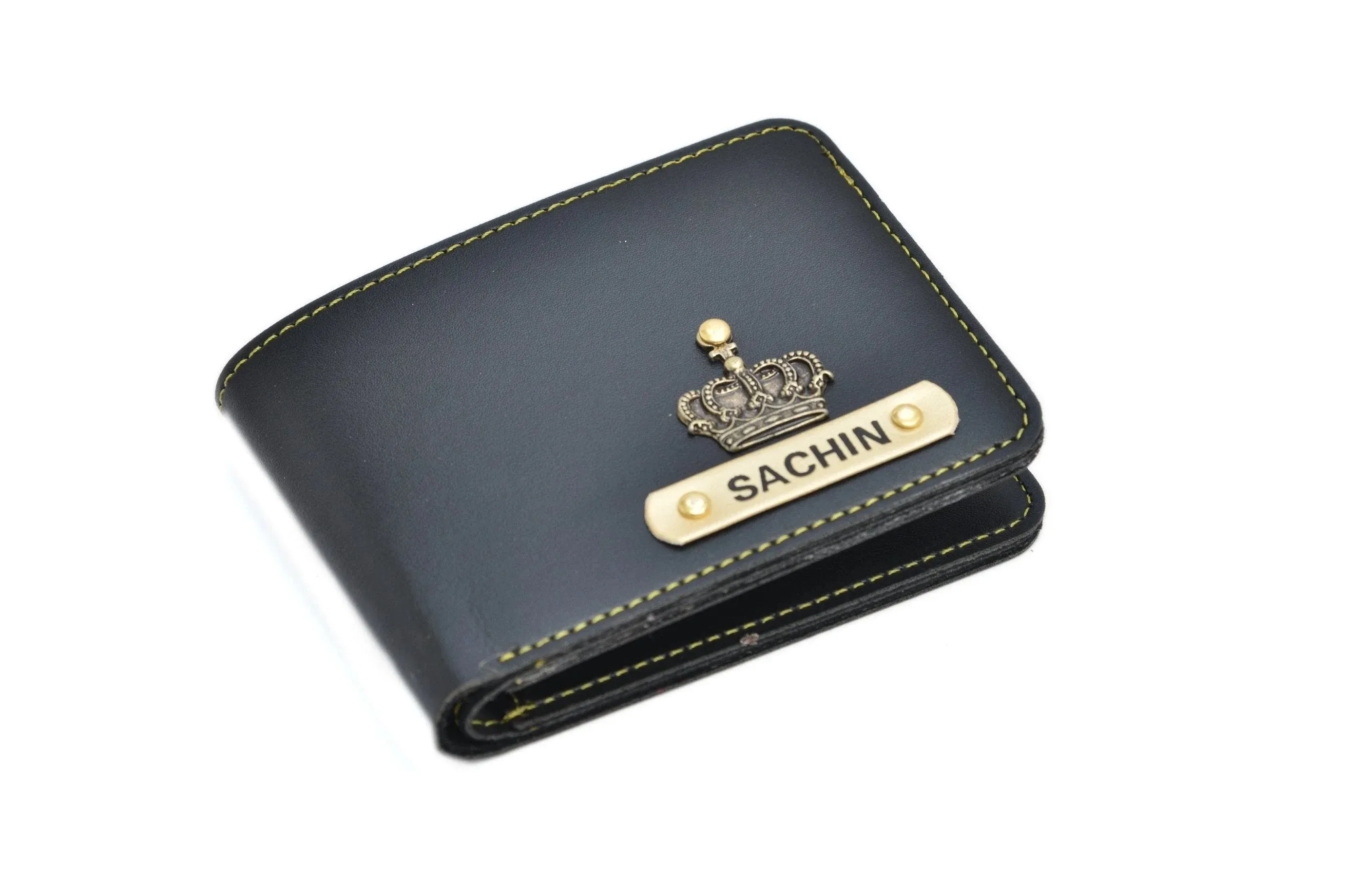 Personalized Couple's Combo : Chained Sling Bag ( Product 1 ) & Men's Wallet (Product 2) - Black