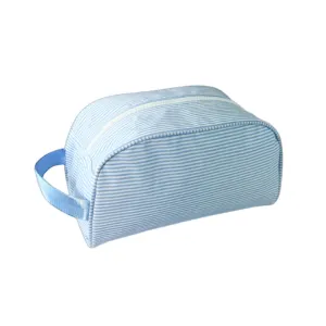 Personalized Glossed Stripe Blue Traveler Pouch