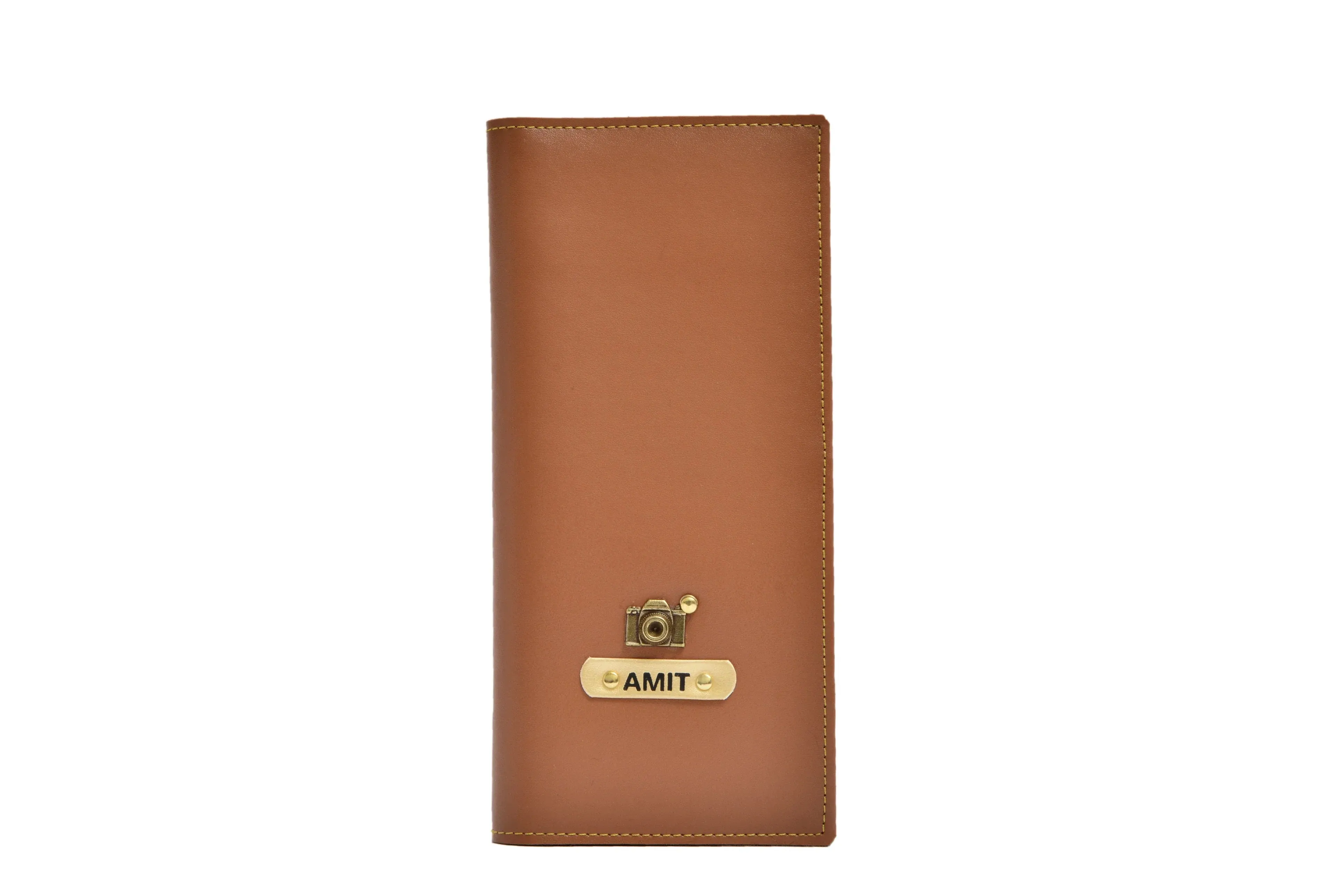 Personalized Travel Organizer Vegan Leather - Tan