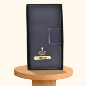 Personalized Travel Wallet (Buttoned) - Royal Blue