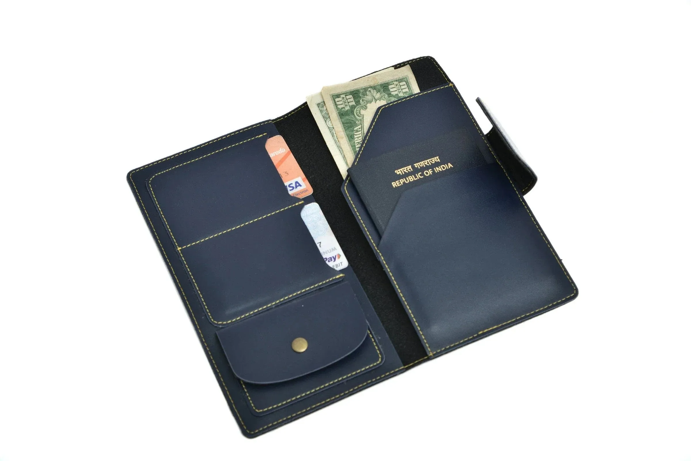 Personalized Travel Wallet (Buttoned) - Royal Blue