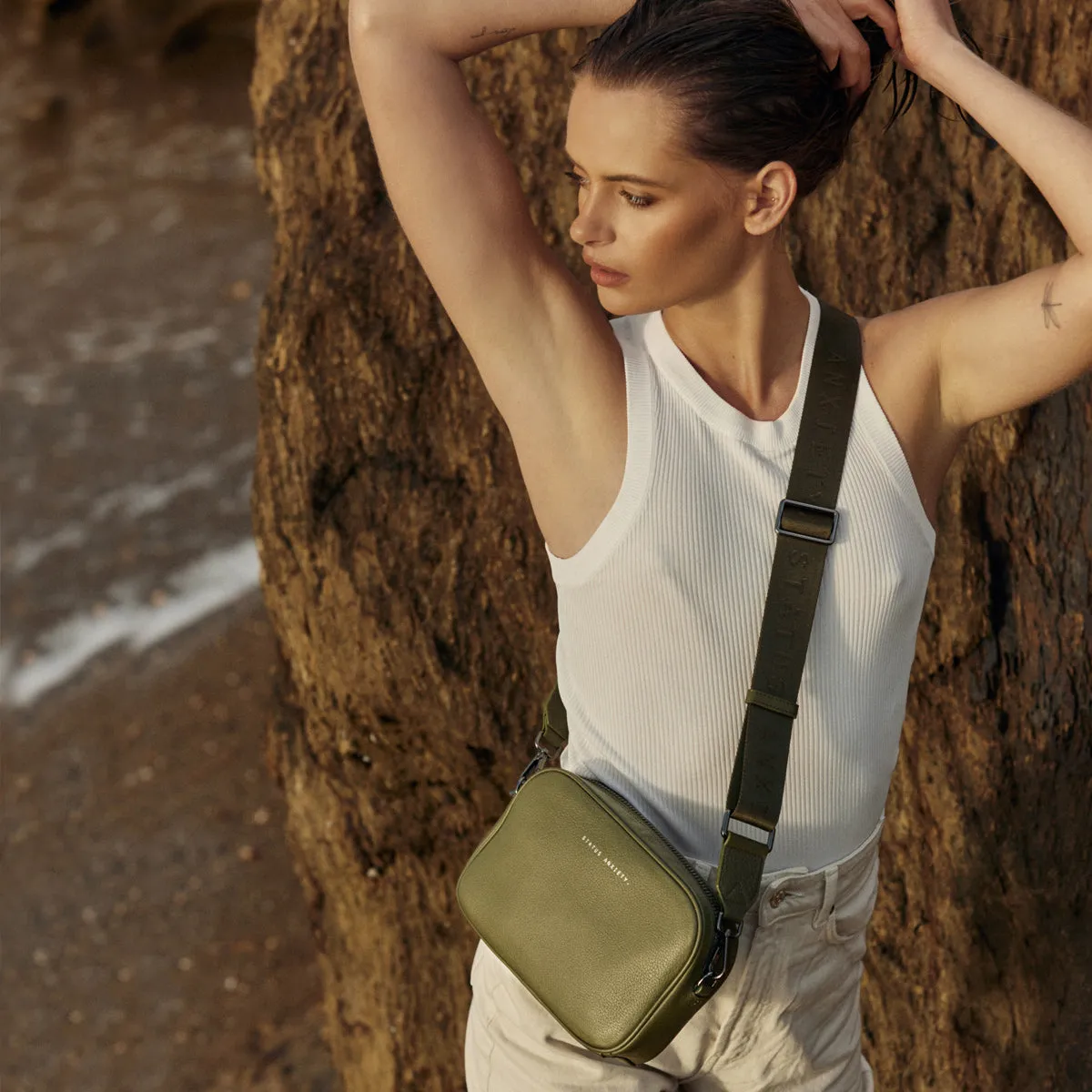 Plunder Bag With Webbed Strap - Khaki