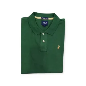 Polo Men's Essential Pique Short Sleeve Golfer Green