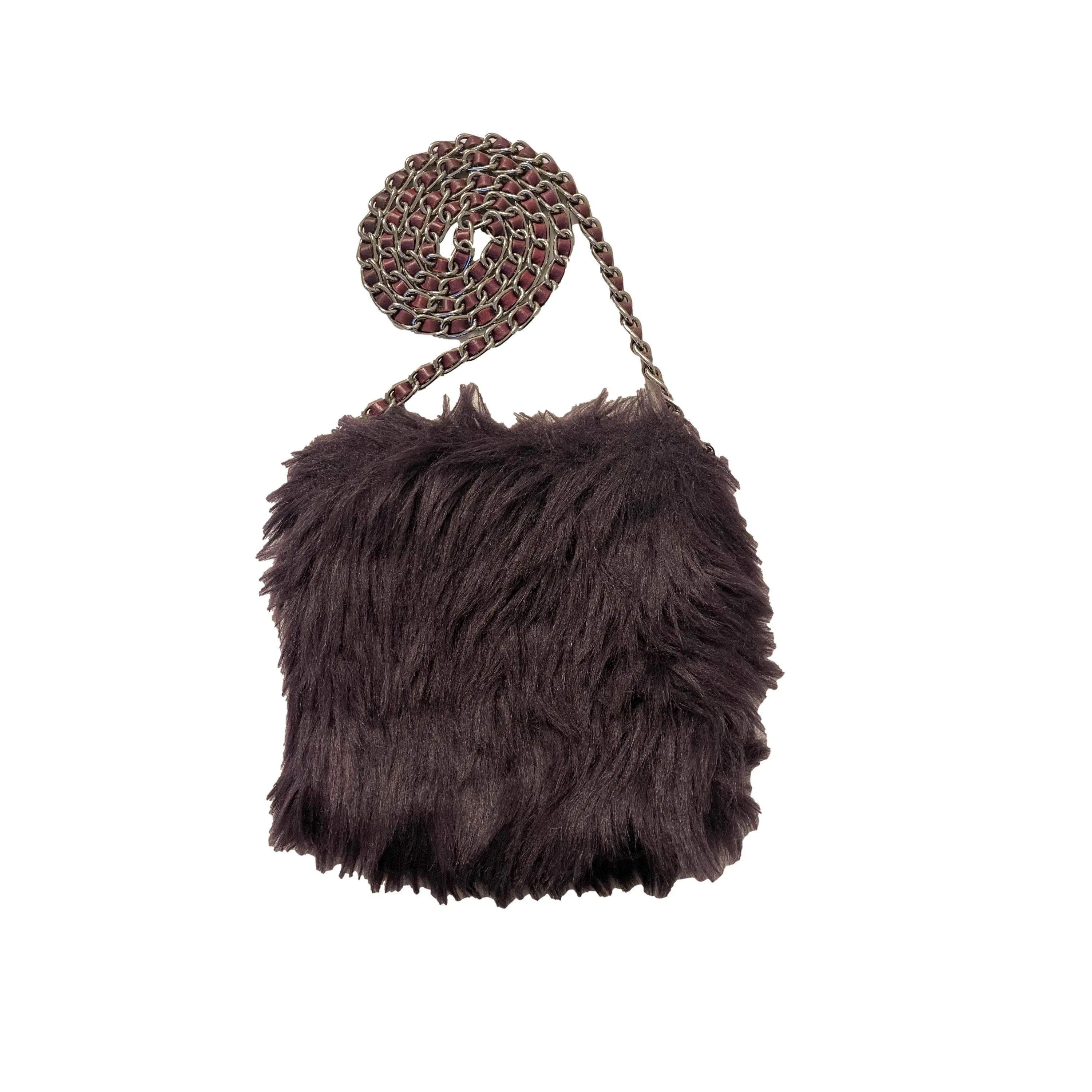 Prada Purple Fuzzy Chain Bag