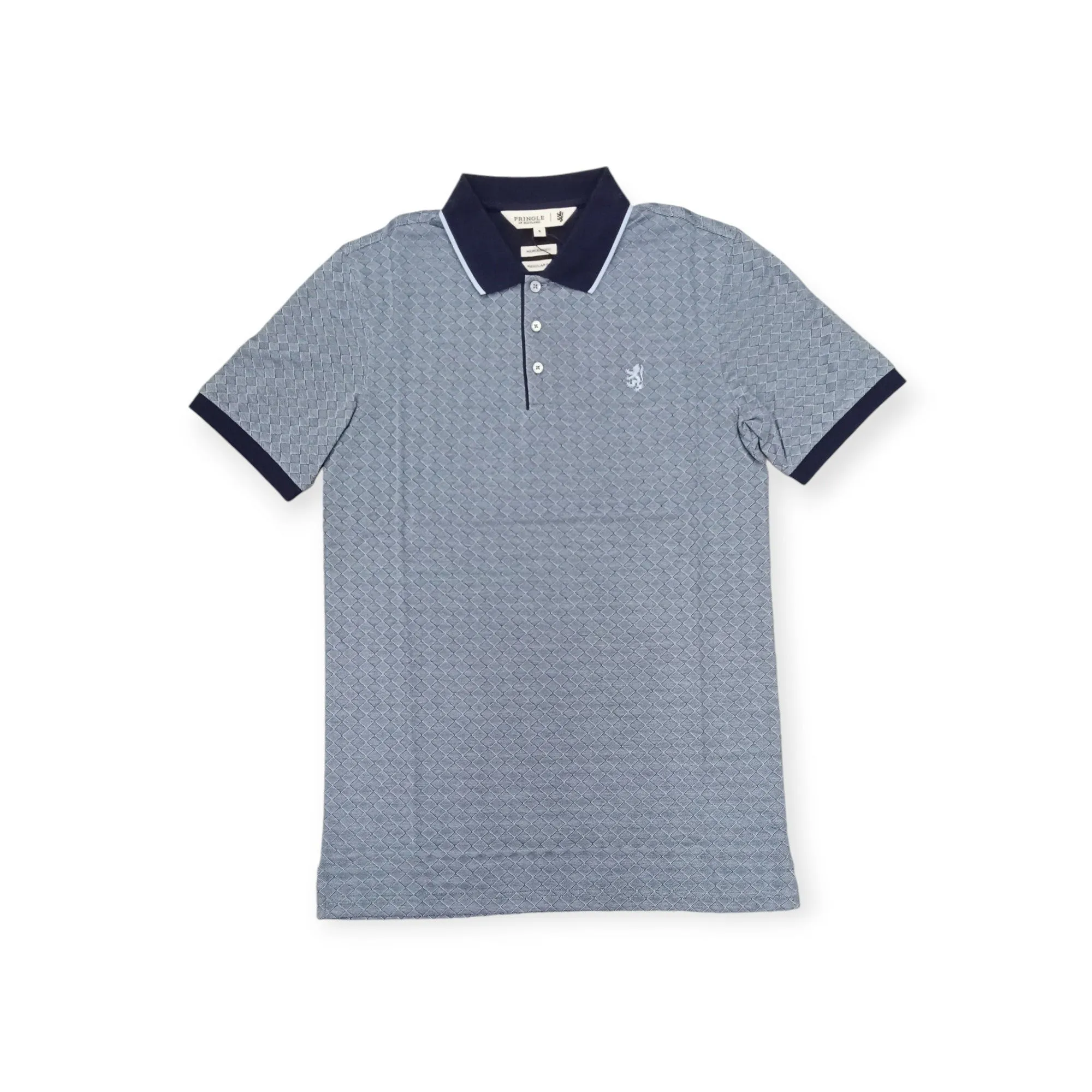 Pringle Men's Franco Mercerised Golfer Blue