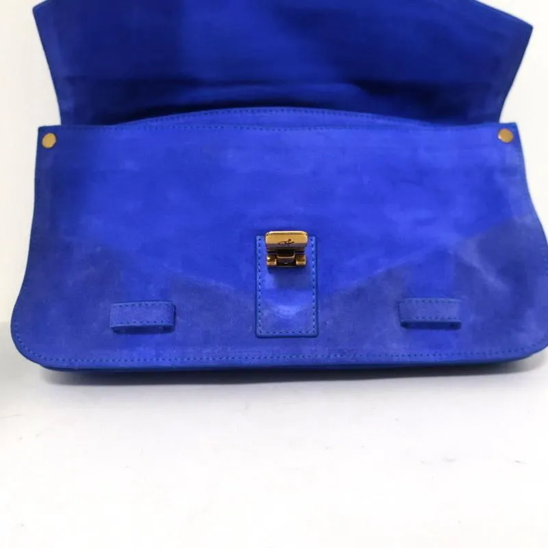 Proenza Schouler PS1 Pochette Clutch Purple-Blue Suede Small Bag