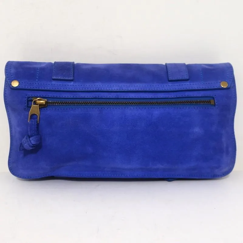 Proenza Schouler PS1 Pochette Clutch Purple-Blue Suede Small Bag