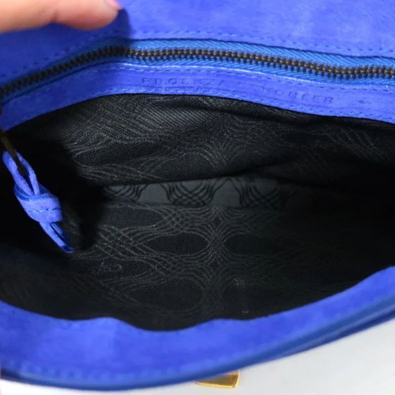 Proenza Schouler PS1 Pochette Clutch Purple-Blue Suede Small Bag