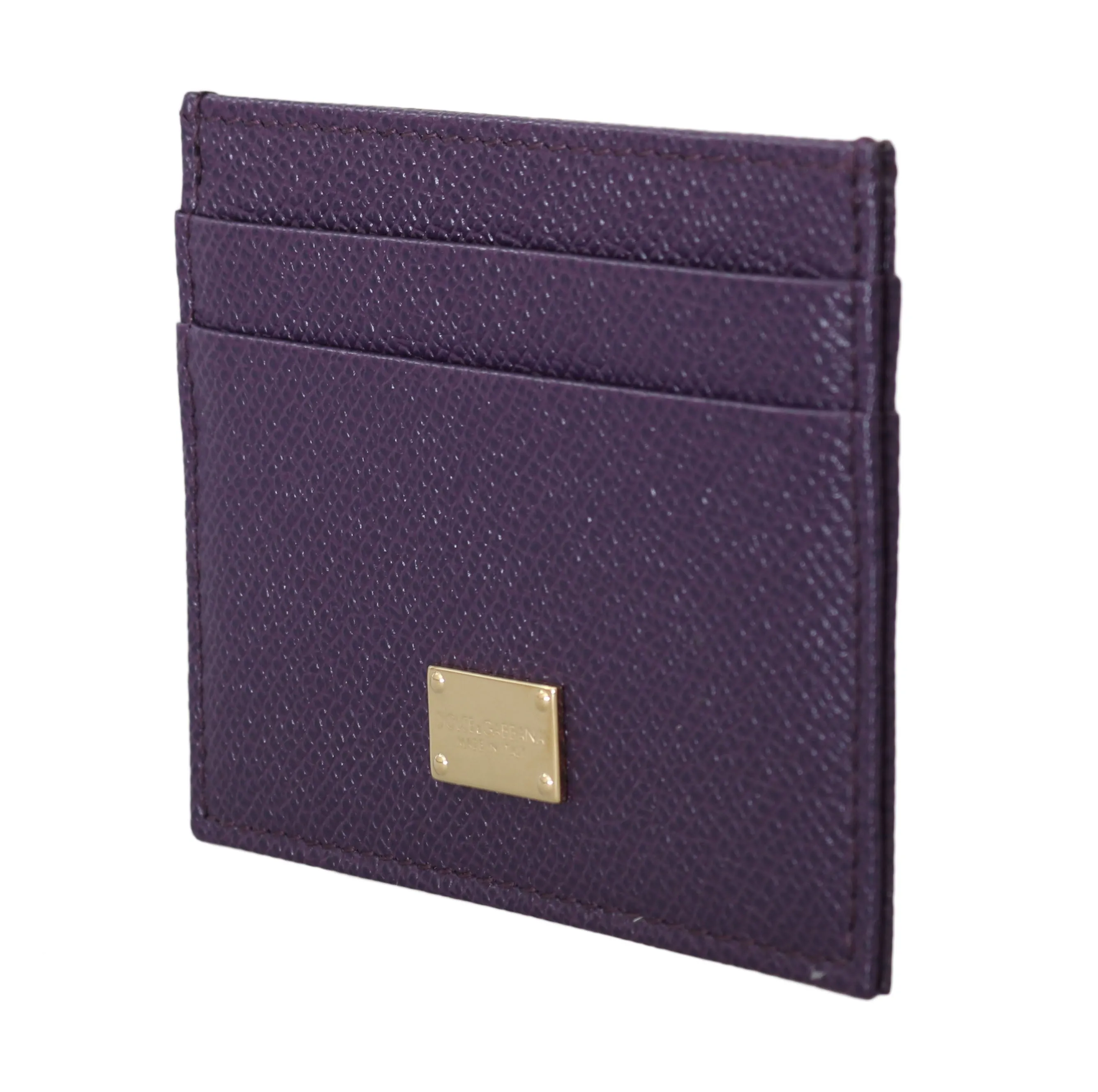 Purple Dauphine Leather Cardholder Case  Wallet