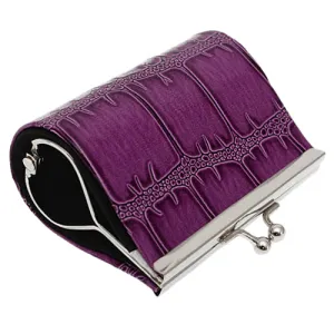 Purple Glossy Faux Leather Kisslock Coin Purse