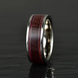 Purple Heartwood Tungsten Men's Wedding Band 8MM