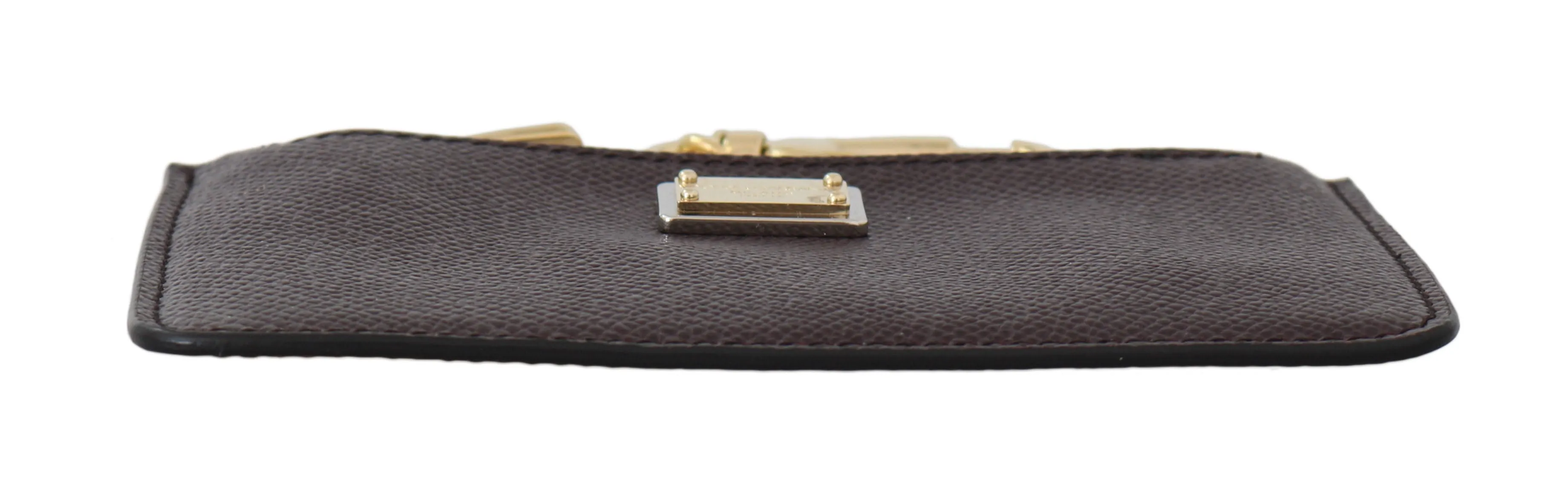 Purple Leather Coin Card Key Zipper Clutch Wallet