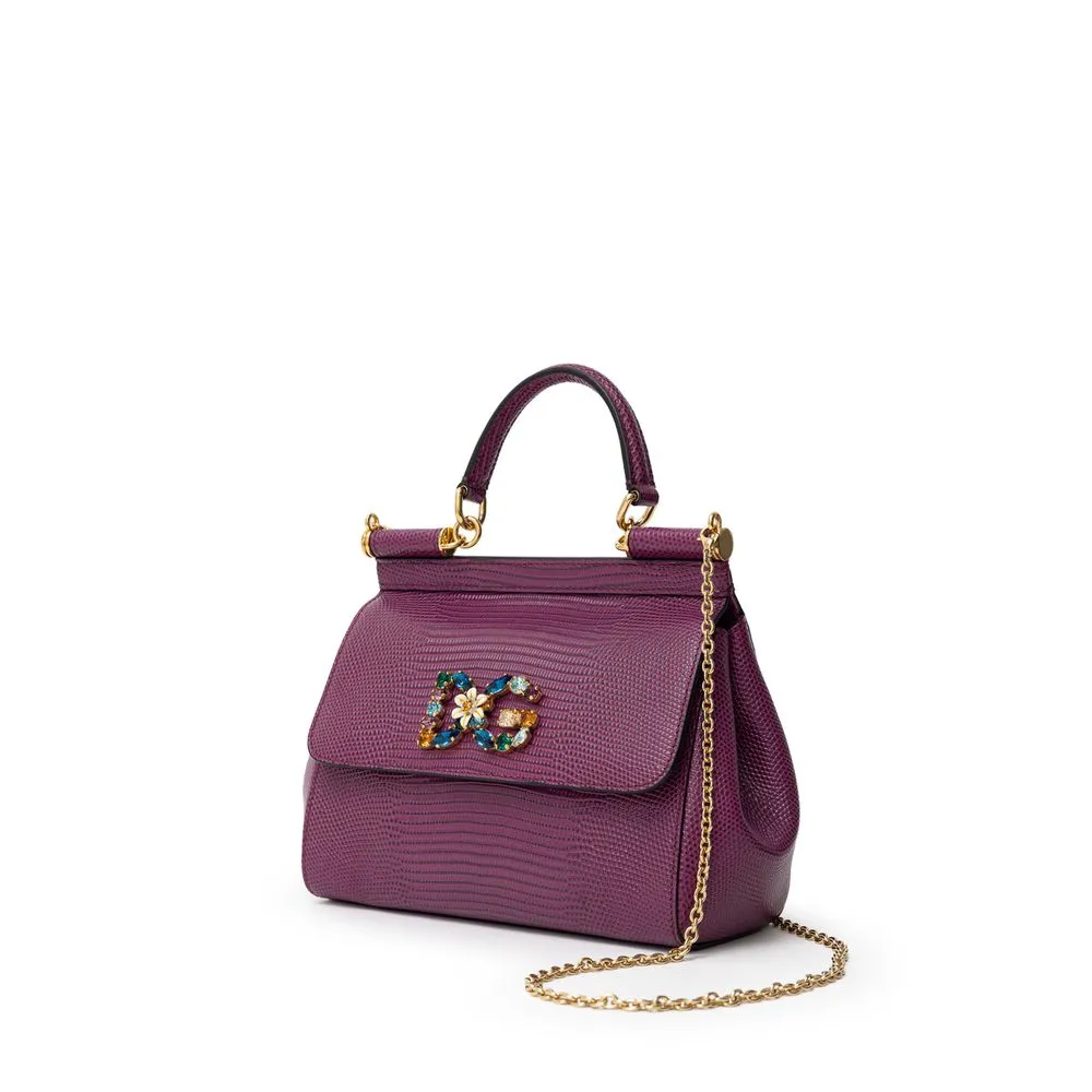 Purple Leather Handbag