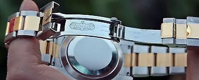 ROLEX 18k GOLD & STEEL MENS SUBMARINER WATCH FACTORY DIAMOND DIAL WARRANTY CARD