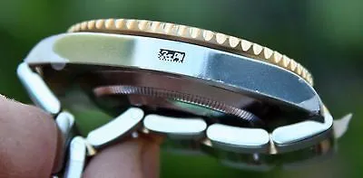 ROLEX 18k GOLD & STEEL MENS SUBMARINER WATCH FACTORY DIAMOND DIAL WARRANTY CARD