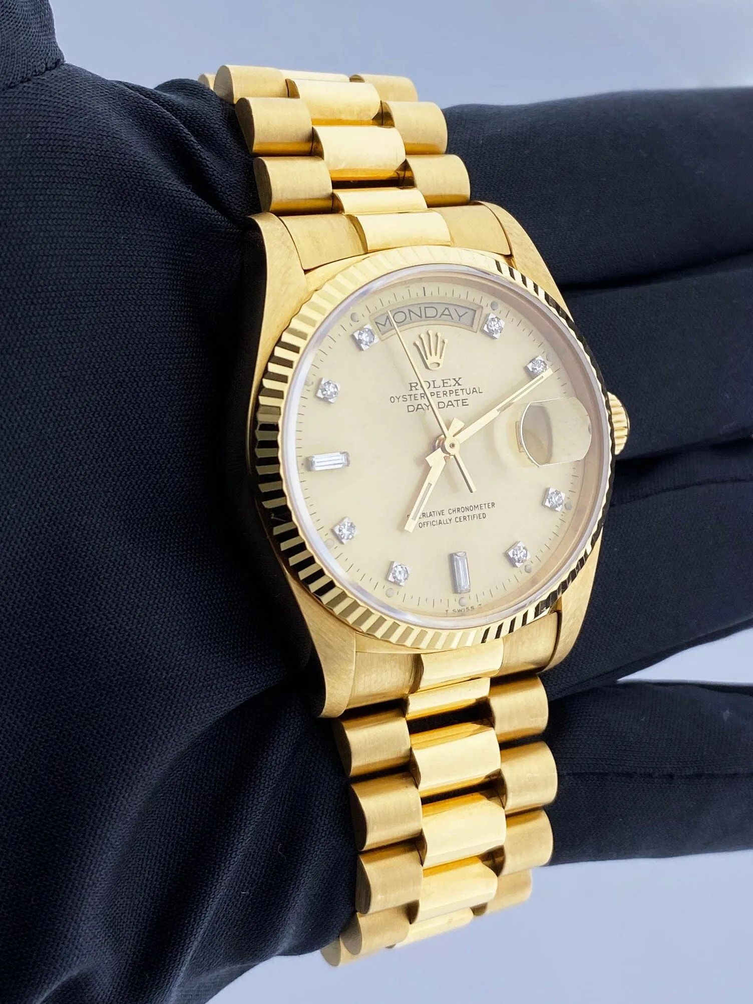 Rolex Day Date 18038 President Diamond Dial Mens Watch