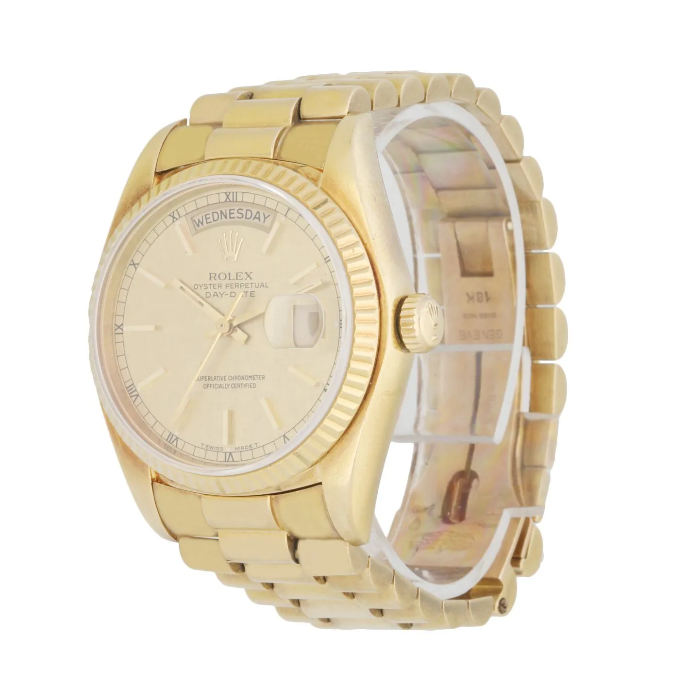 Rolex Day Date 18038 President Linen Dial Men's Watch Serial