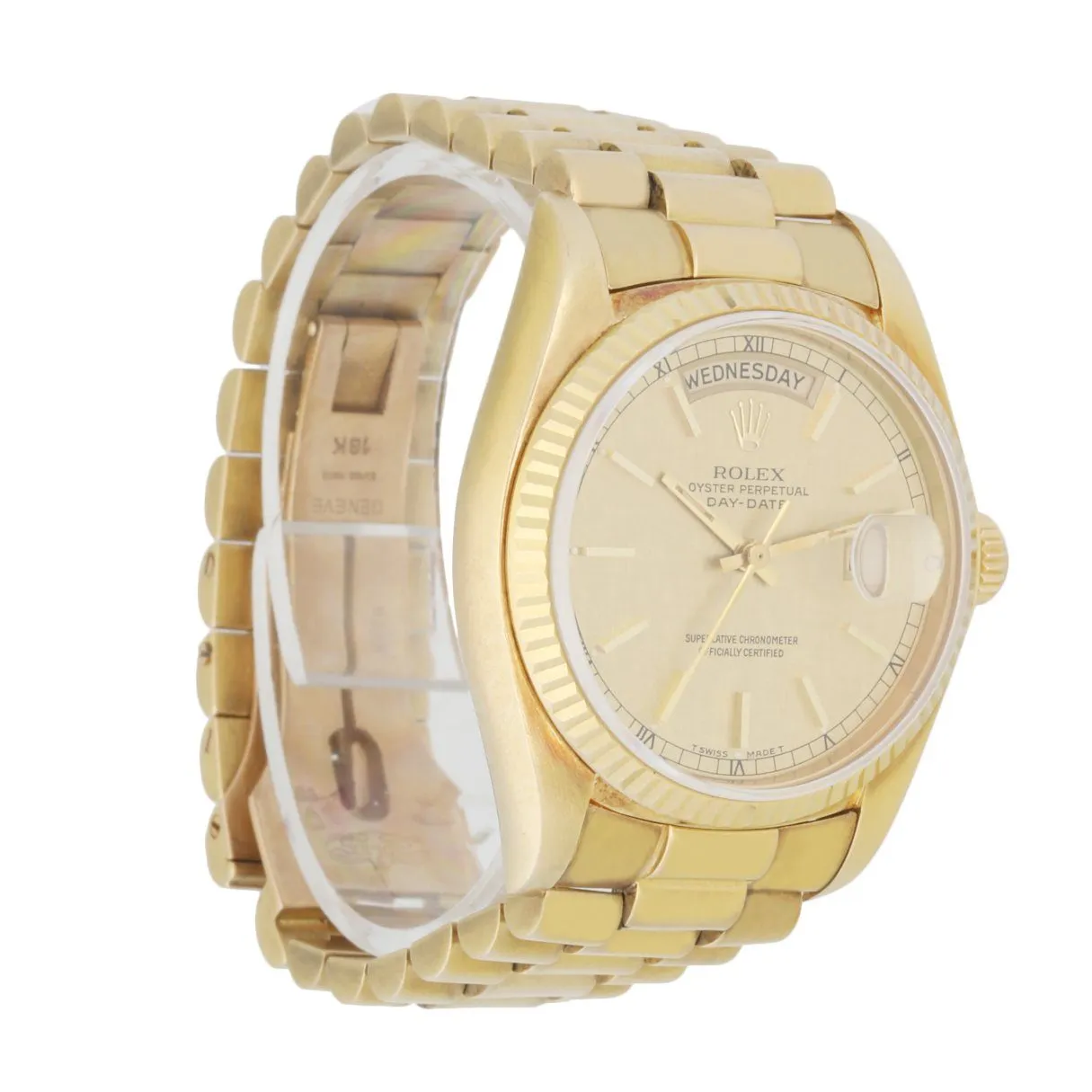 Rolex Day Date 18038 President Linen Dial Men's Watch Serial
