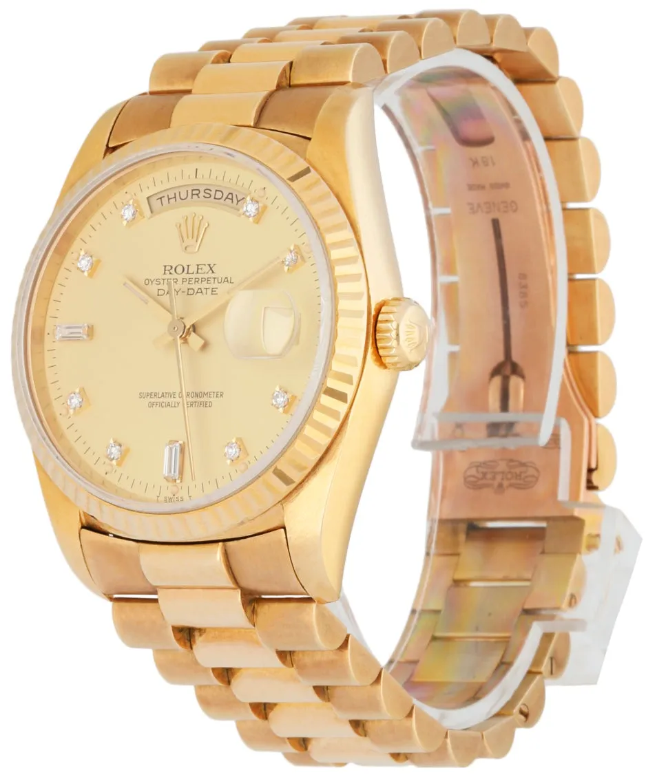Rolex Day Date 18238 President Diamond Dial Men's Watch Box & Papers