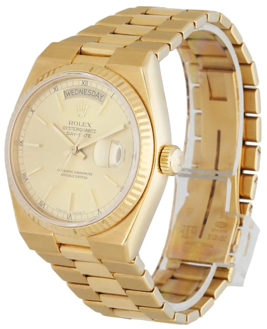 Rolex Day Date Oysterquartz 19018 18K Yellow Gold Men's Watch