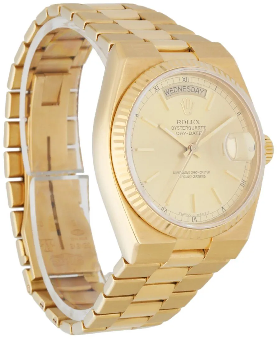 Rolex Day Date Oysterquartz 19018 18K Yellow Gold Men's Watch