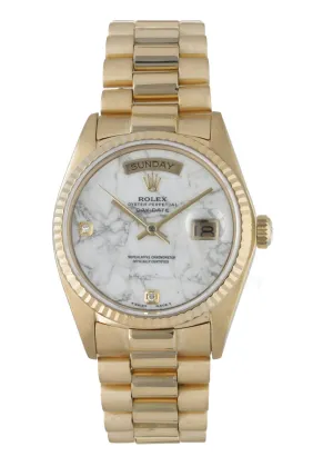 Rolex Day Date President 18038 Marble Diamond Dial