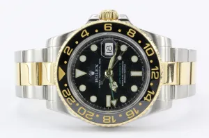 Rolex GMT-Master II 116713 Two Tone Black Dial w/ Papers Men's Watch c.2007