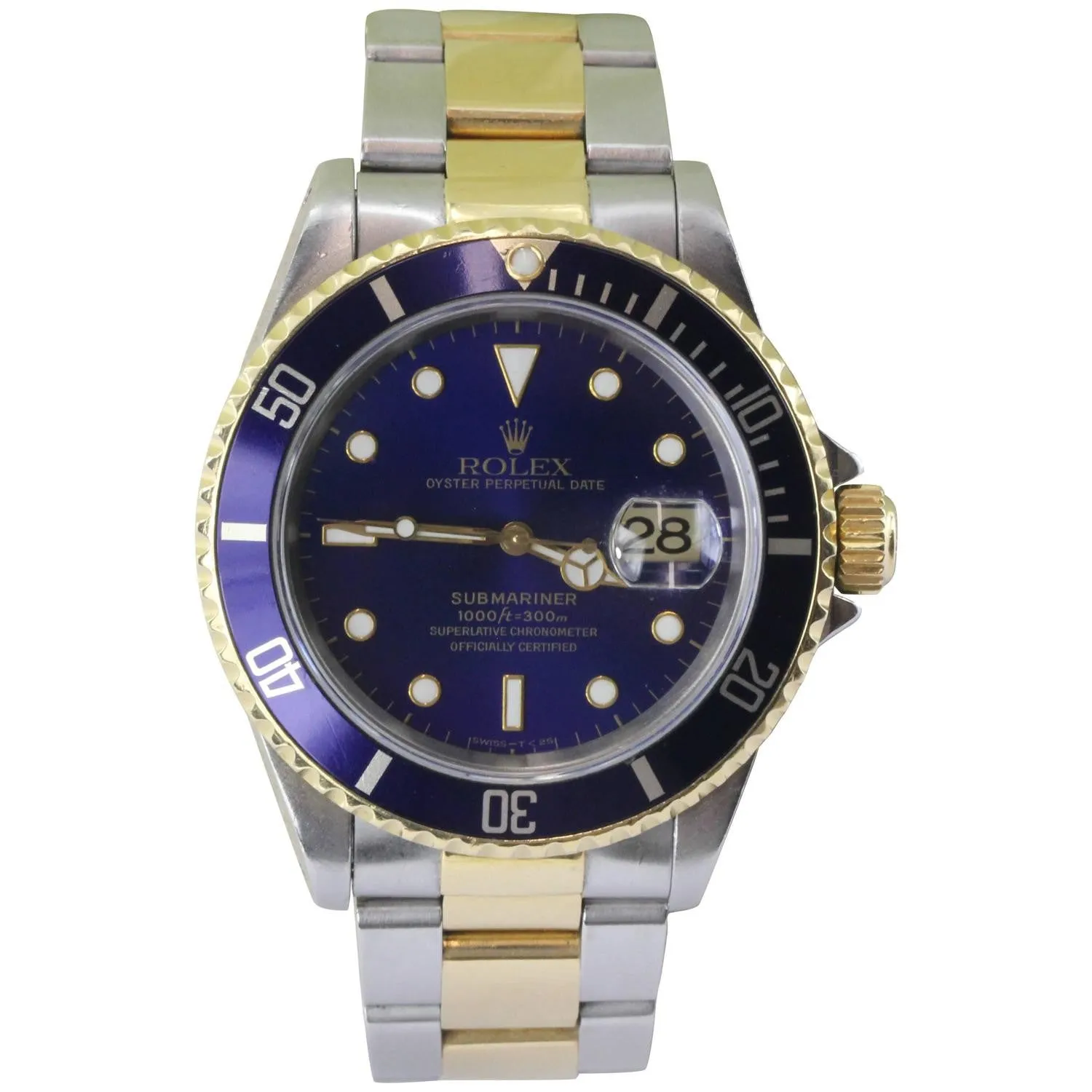 Rolex Submariner Model 16613 Oyster Stainless & 18K Gold Watch