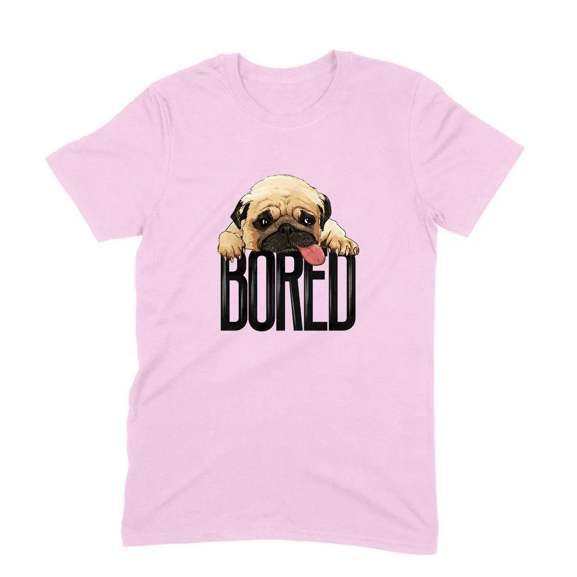Round Neck T-Shirt (Men) - Bored Pug Baby (10 Colours)