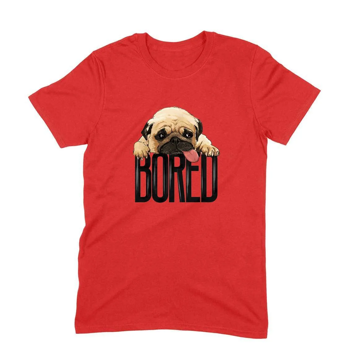 Round Neck T-Shirt (Men) - Bored Pug Baby (10 Colours)