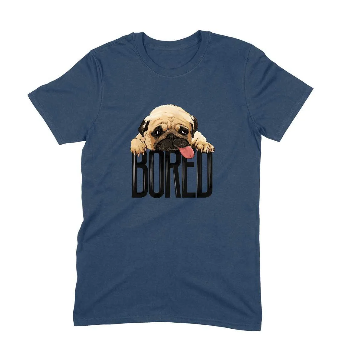 Round Neck T-Shirt (Men) - Bored Pug Baby (10 Colours)