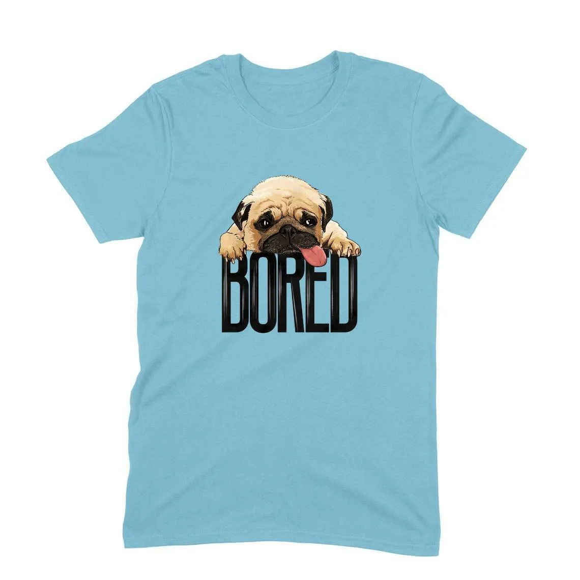 Round Neck T-Shirt (Men) - Bored Pug Baby (10 Colours)
