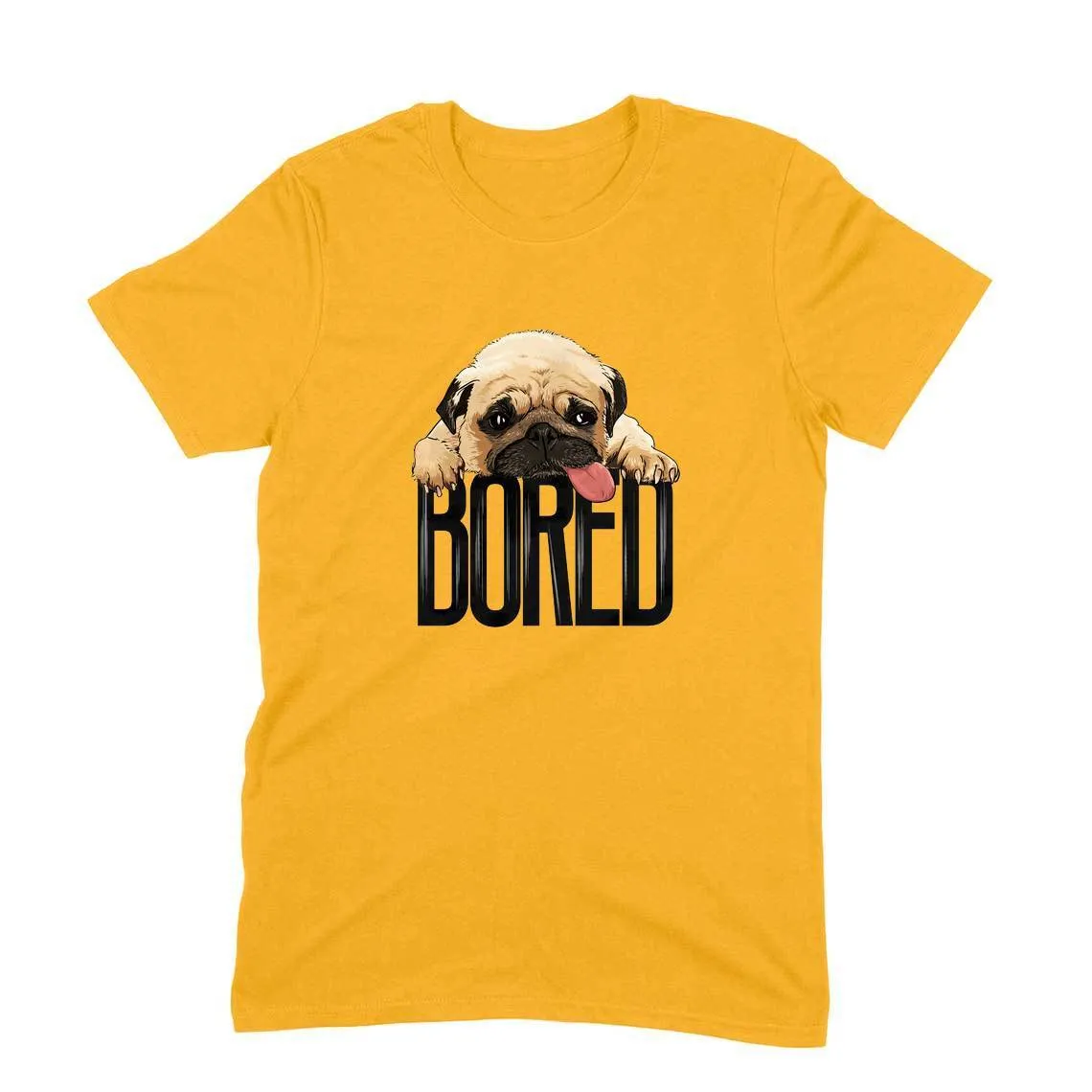 Round Neck T-Shirt (Men) - Bored Pug Baby (10 Colours)