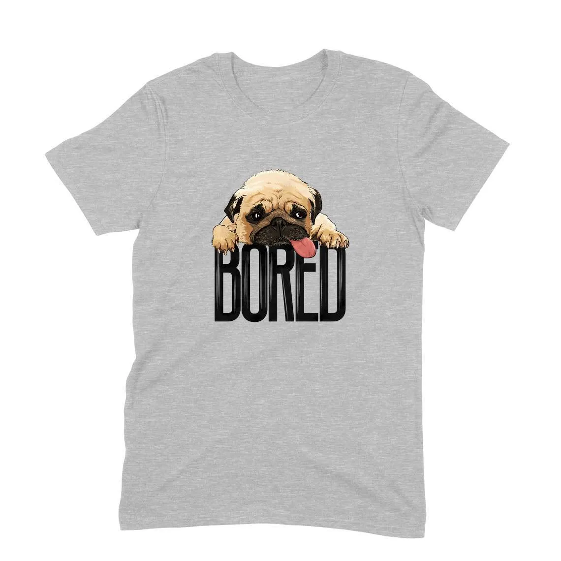 Round Neck T-Shirt (Men) - Bored Pug Baby (10 Colours)