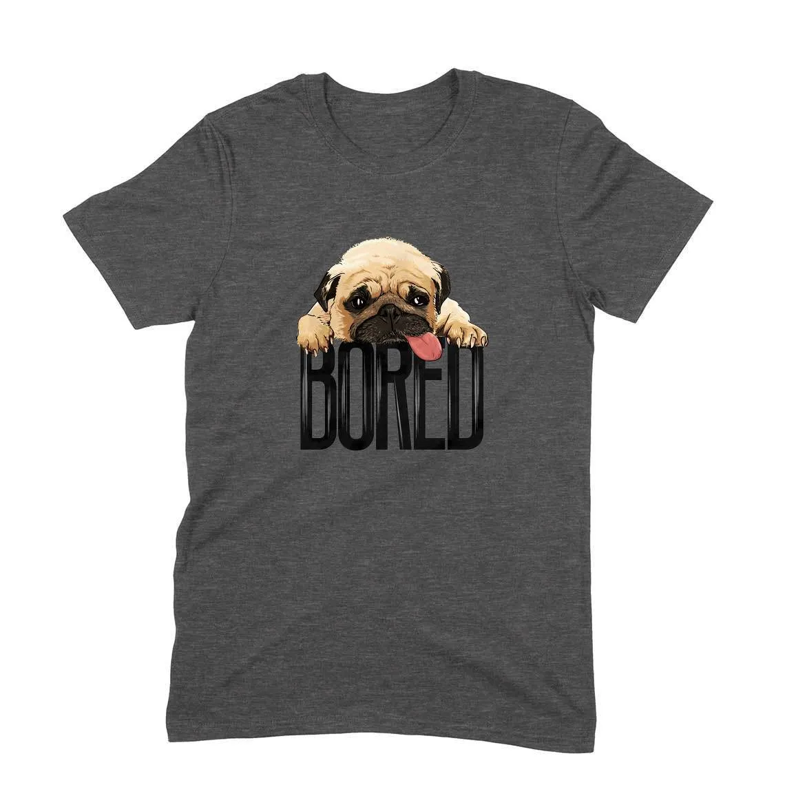 Round Neck T-Shirt (Men) - Bored Pug Baby (10 Colours)